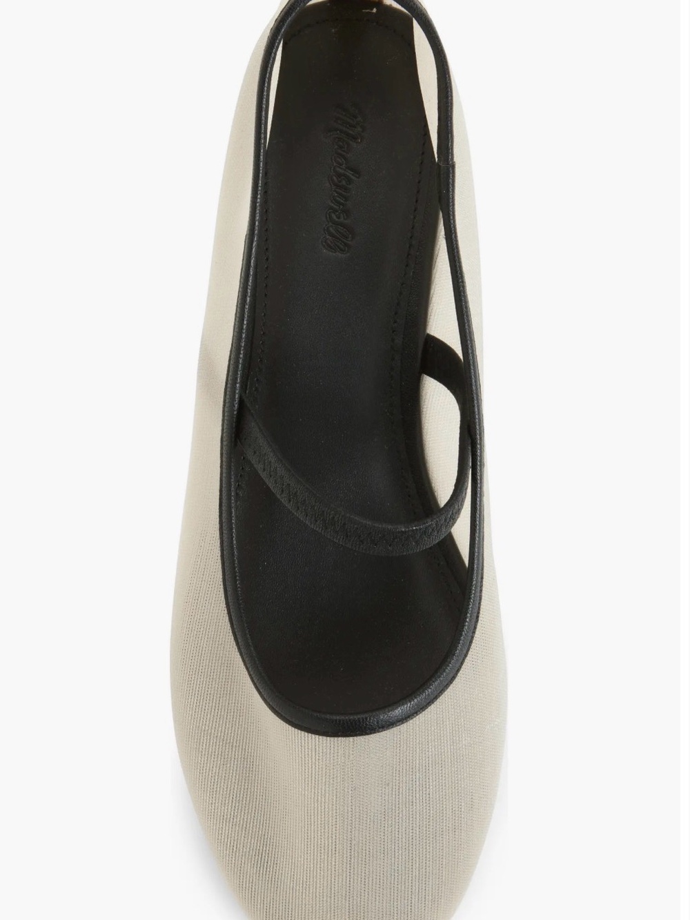 Madewell Greta Mesh Ballet Flat
Ecru Black New In Box